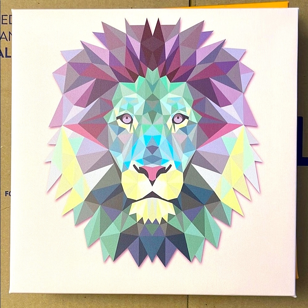 Geometric Animal Art Canvas Set - Multicolor - Picture 4 of 6